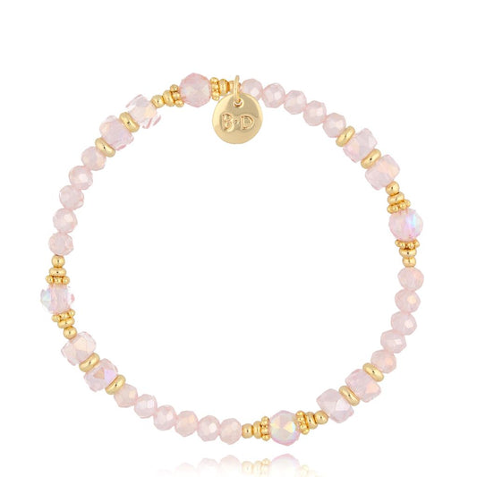 Luminous Pink Glass Crystals Bracelet 0364