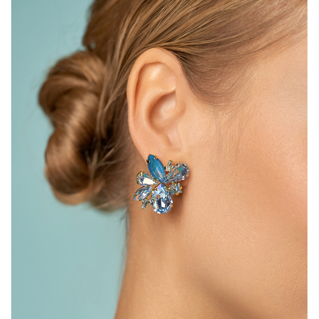 Blue Earrings with Crystals Do it For Me