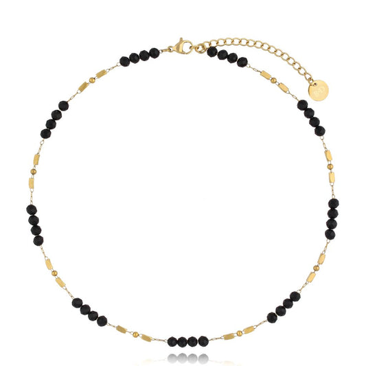 Gold Plated Black Onyx Necklace Combo