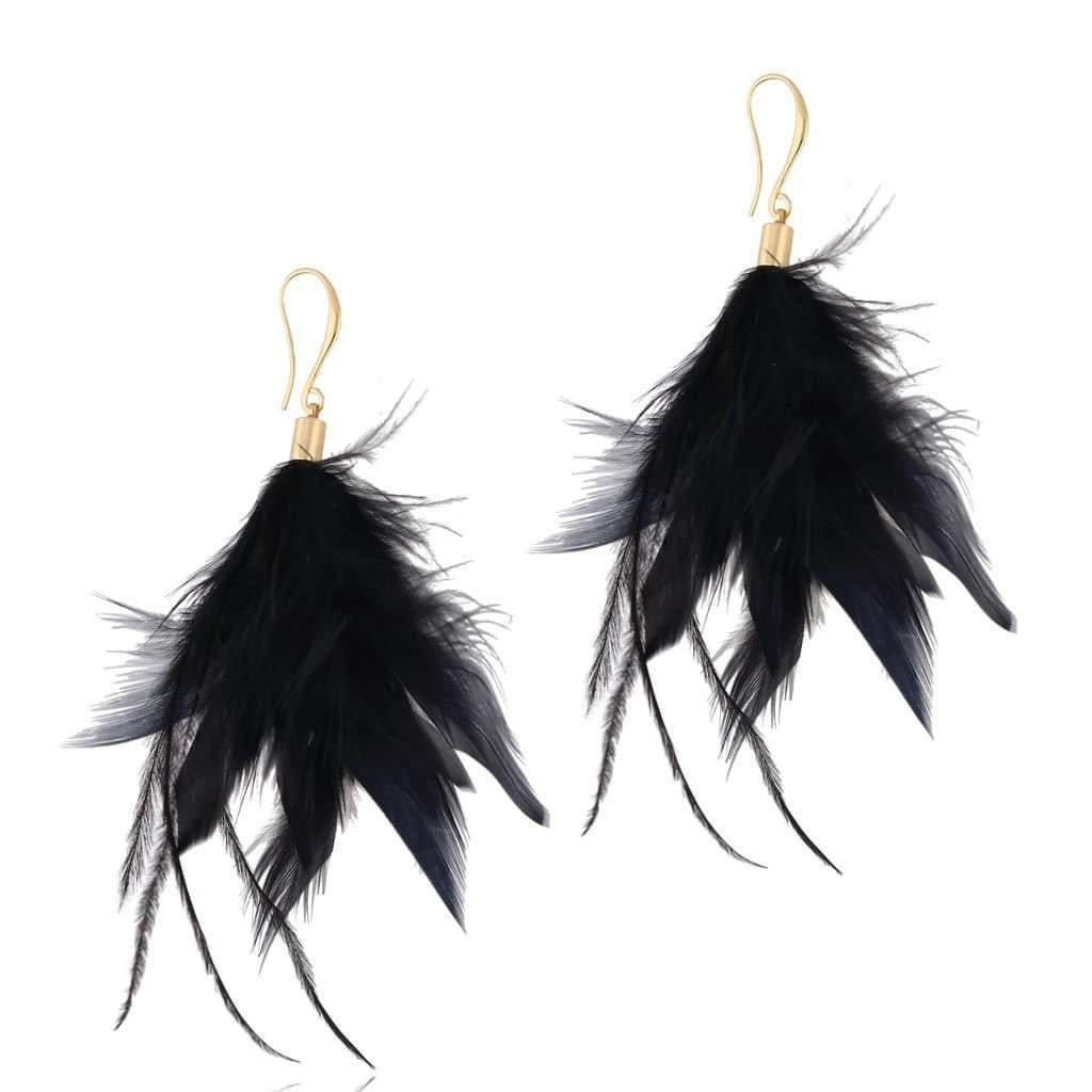 Light Black Feather Earrings