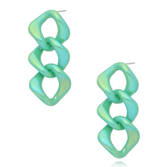 Turquoise Acrylic Chain Earrings Selle