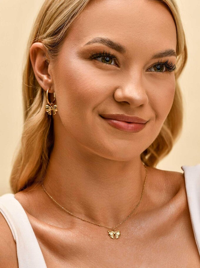 14k Gold Plated Bow Necklace