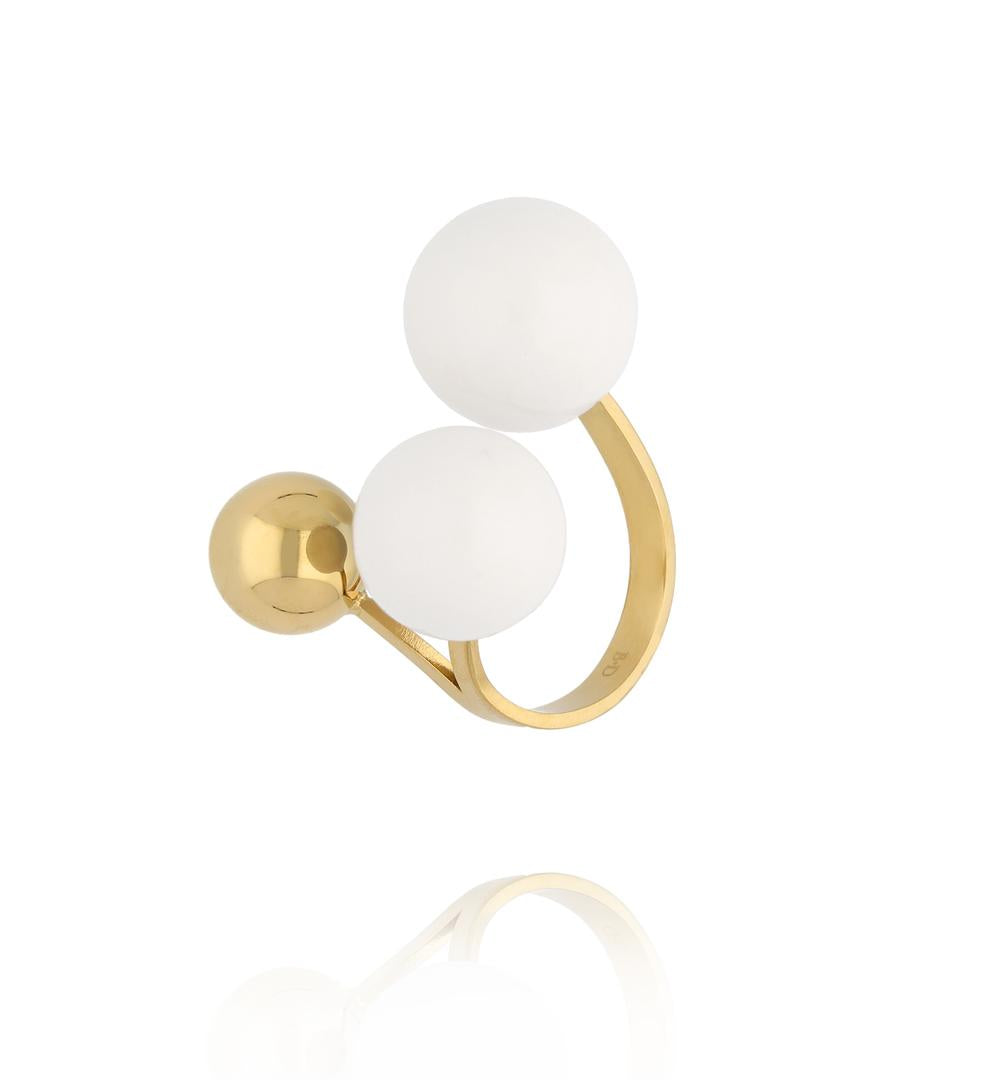 Dolce Bianca White Balls Ring