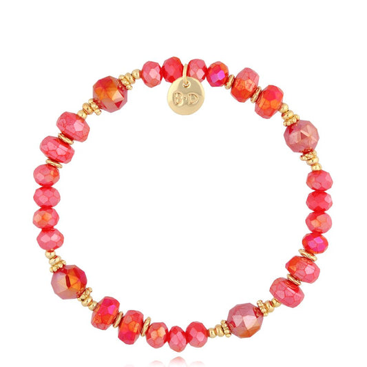 Elastic Clear Sky Crystal Red Bracelet