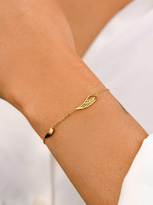 14k Gold Plated Angel Wings Bracelet