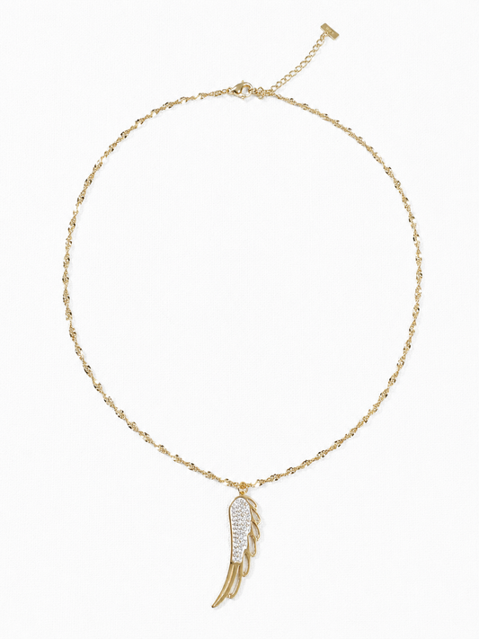 Gold Plated Crystal Angel Wing Necklace Whisper
