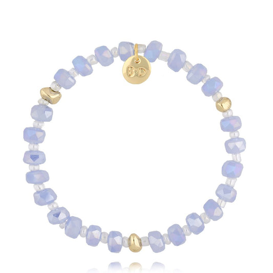 Aqua Blue Glass Crystals Bracelet 0346