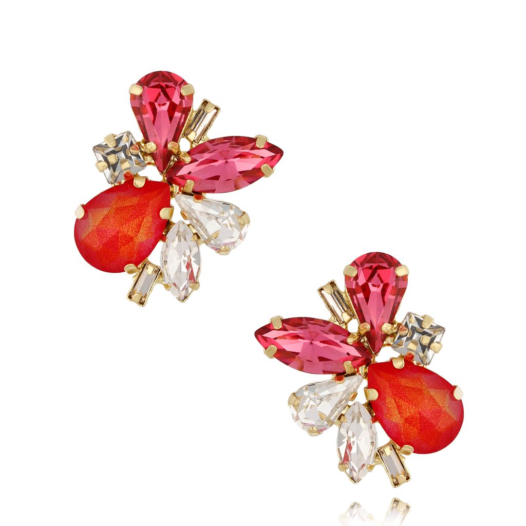 Red & Pink Crystals Earrings Do it For Me