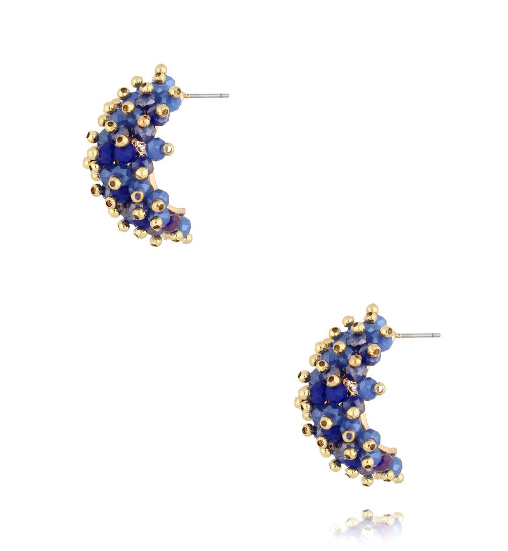 Royal Blue Faceted Glass Crystal Earrings 0156