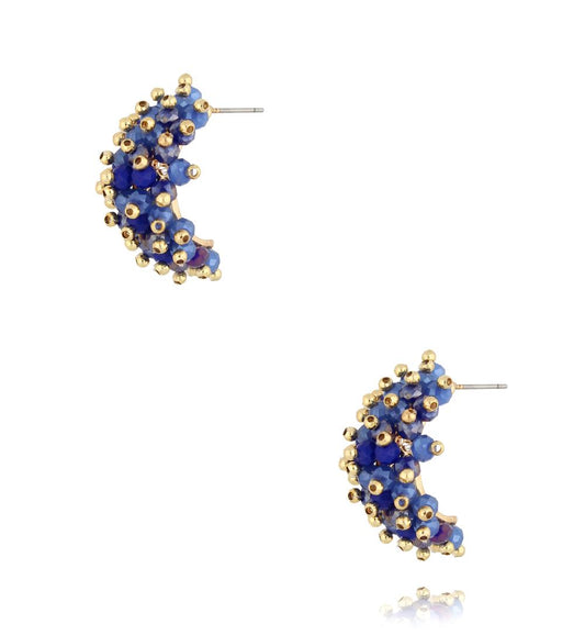 Royal Blue Faceted Glass Crystal Earrings 0156