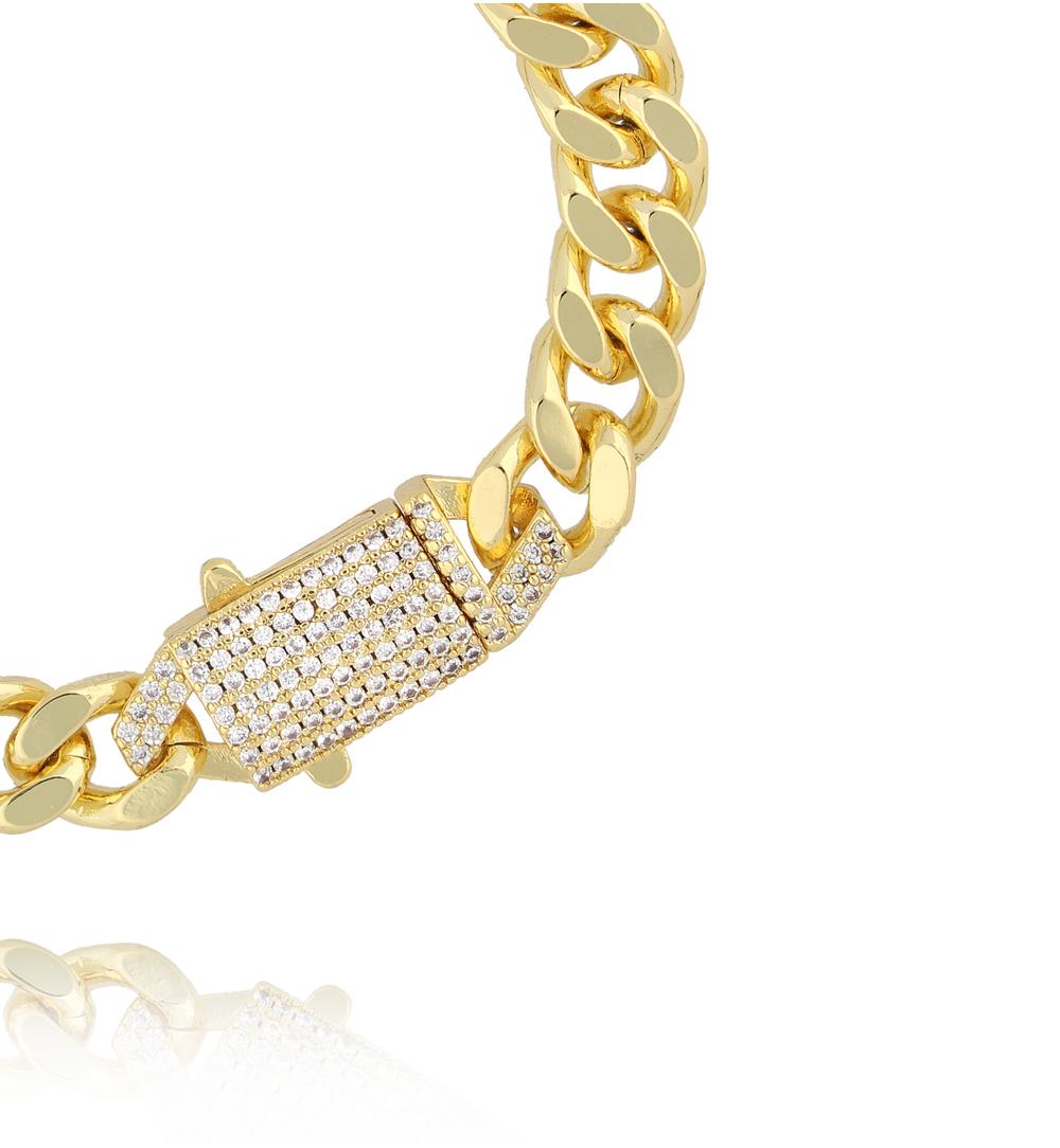 Glam Rock Zirconium Statement Chain Bracelet