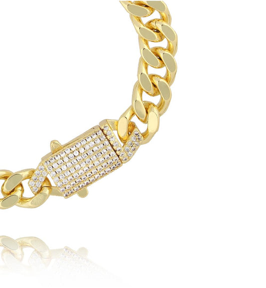 Glam Rock Zirconium Statement Chain Bracelet