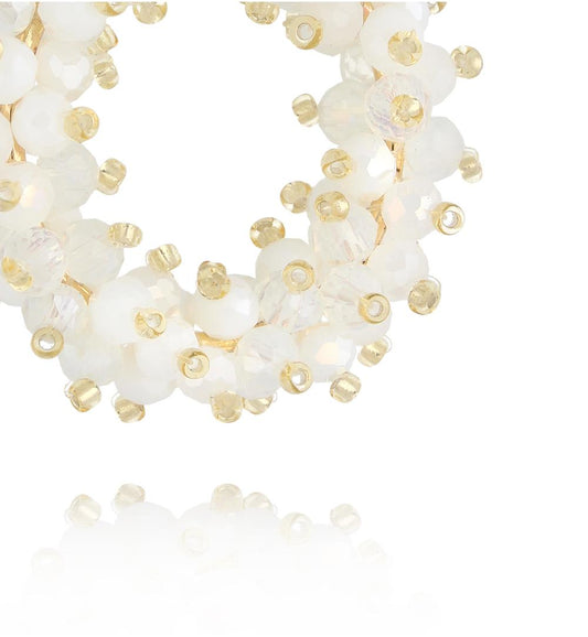 Luminous White Glass Crystal Earrings