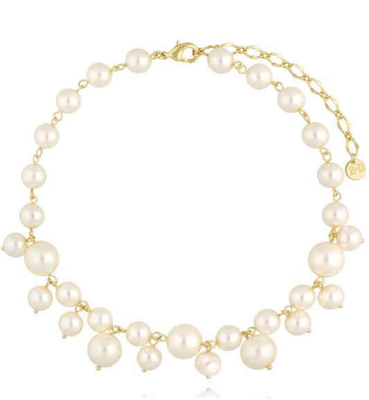 Pearl Symphony Gold Statement Necklace 0299