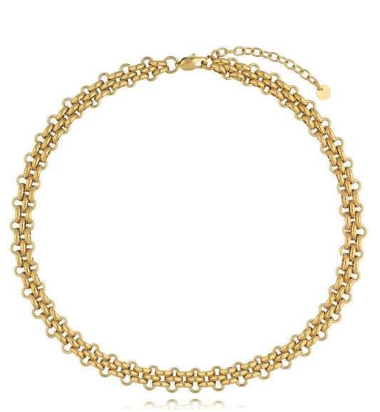 Luxury Gold Plated Triple Layer Necklace