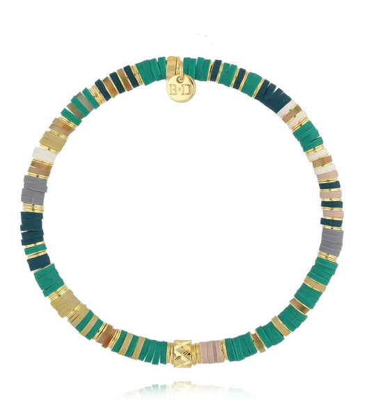 Simplicity Green and Gray Modeling Clay Bracelet