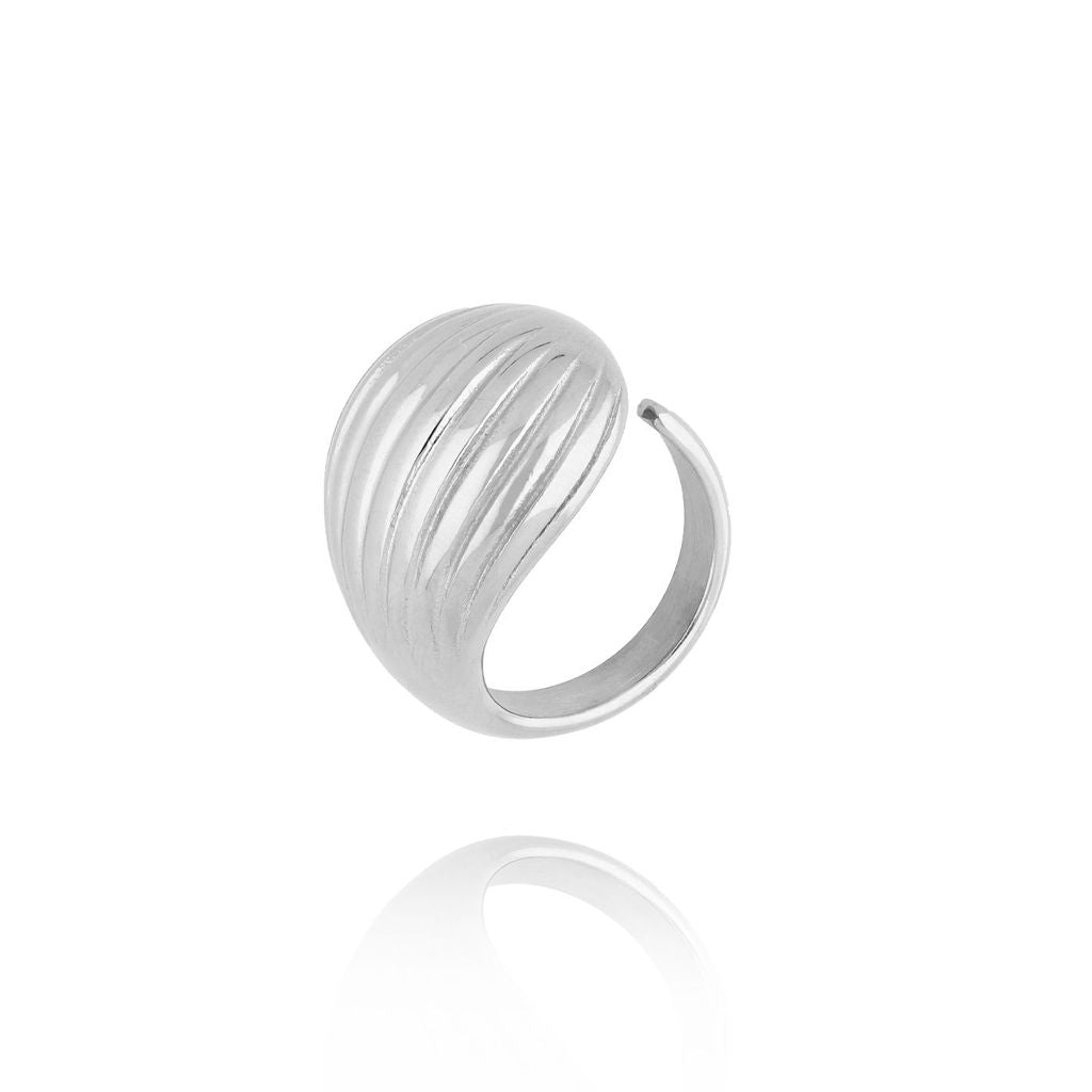 Silver Glamour Corrugated Ring Metropolitan