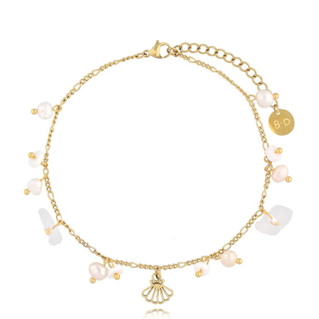 Cote des Perles Anklet with Pearl and Himalayan Stones