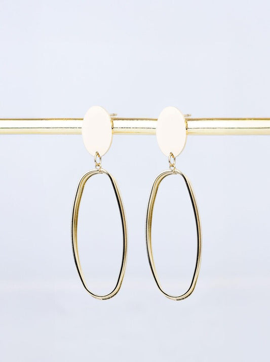 14k Gold Plated Multi Layer Oval Hoop Earrings