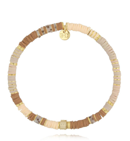 Beige and Cappuccino Modeling Clay Bracelet