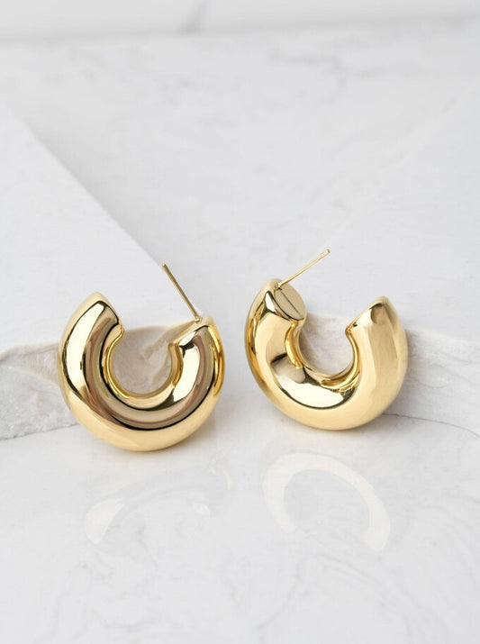 14K Gold Plated Chunky Earrings