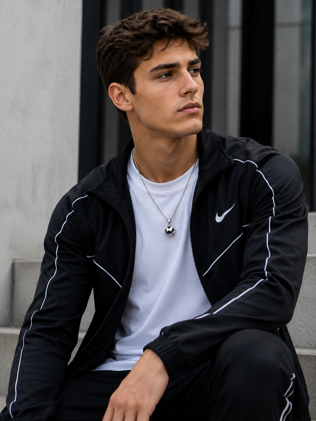Stylish Men’s Necklace with Soccer Ball