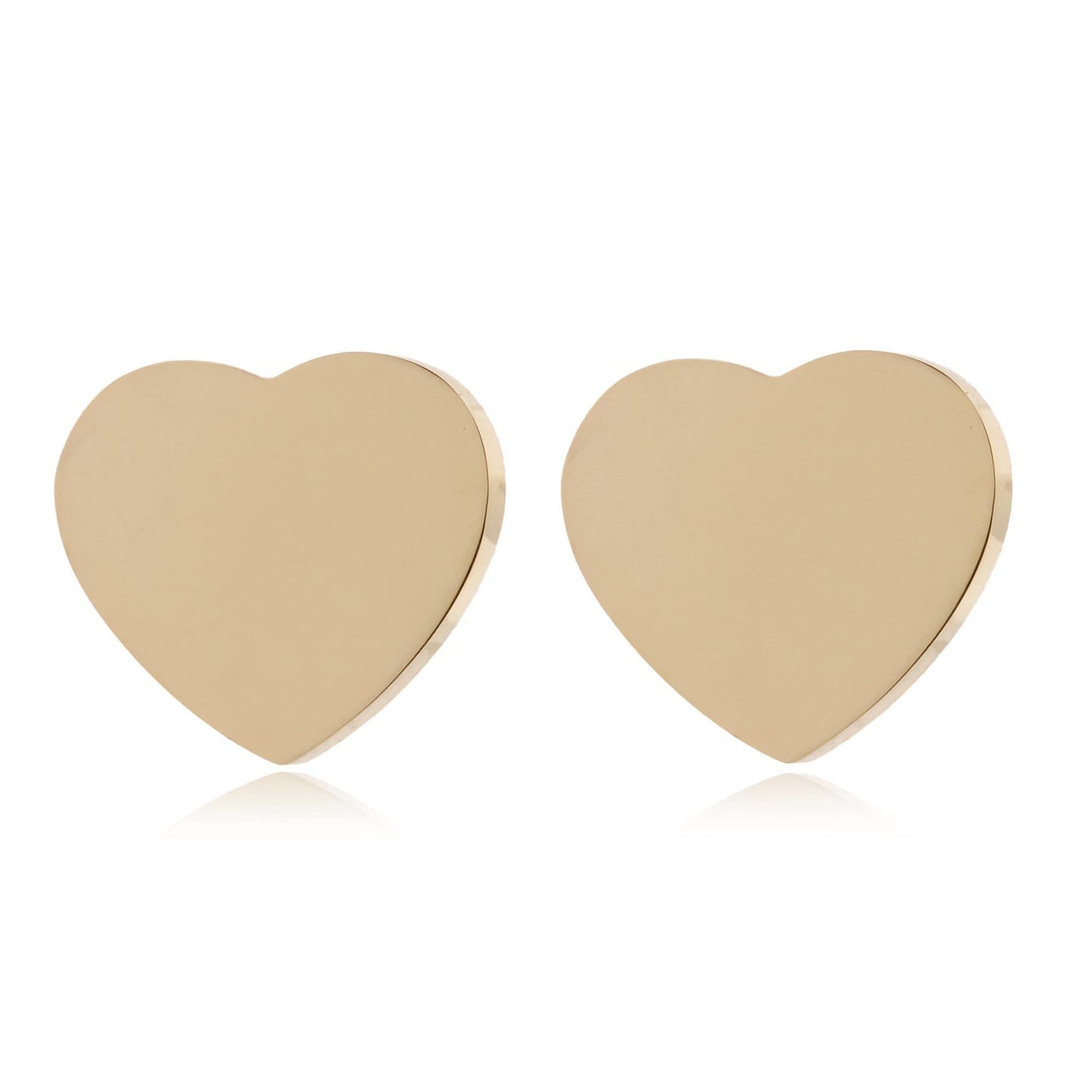 14k Gold Plated Heart Studs