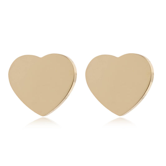 14k Gold Plated Heart Studs