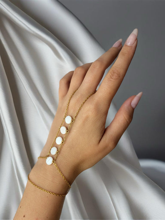 Paradise 8mm Flat Pearl Circle Ring Bracelet