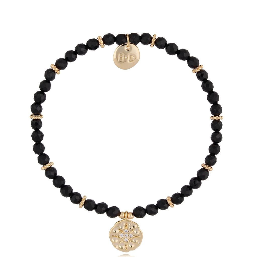 Black Agate Bracelet with Pendant