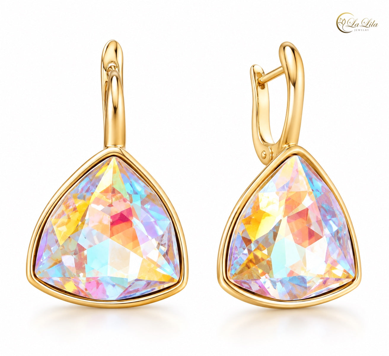 Gold Plated Aurora Crystal Glow Earrings