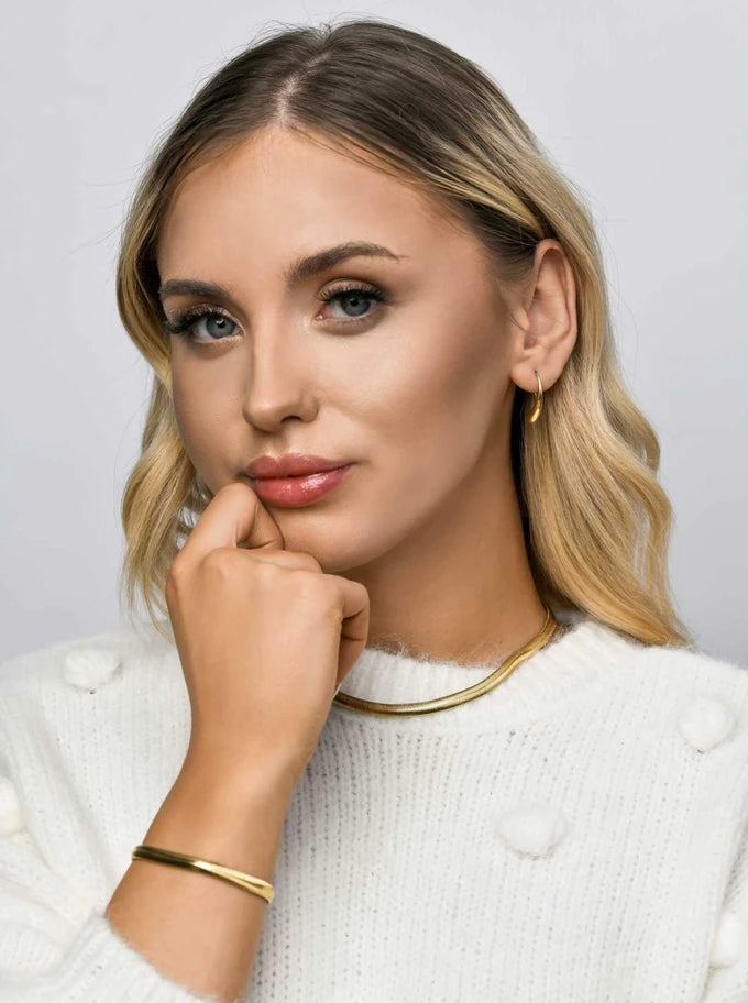 14k Gold Plated Chunky Teardrop Earrings 995Z