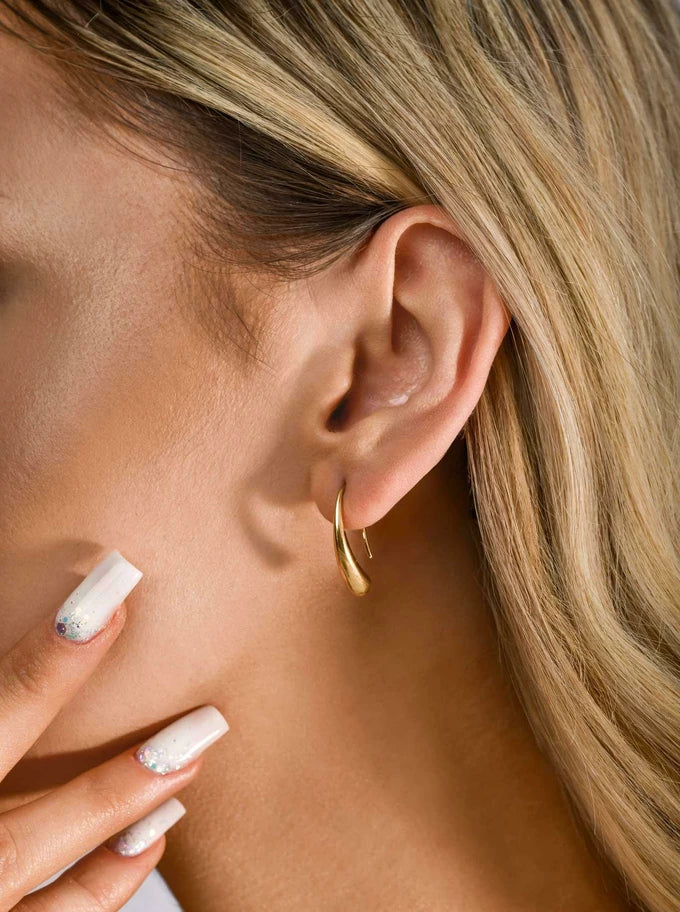 14k Gold Plated Chunky Teardrop Earrings 995Z