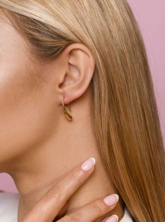 14k Gold Plated Chunky Teardrop Earrings 995Z