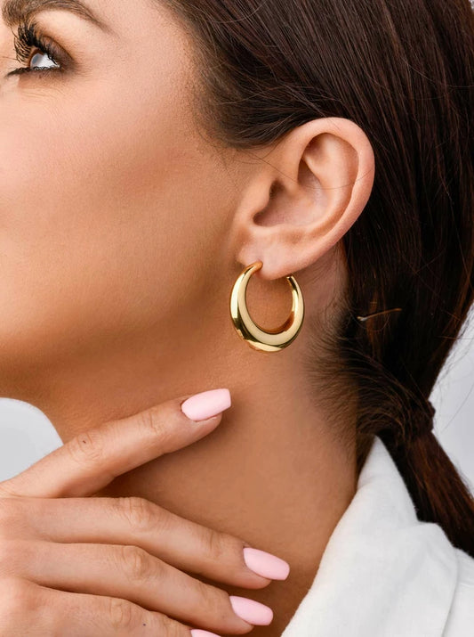 14k Gold Plated Moon Earrings 2,5cm