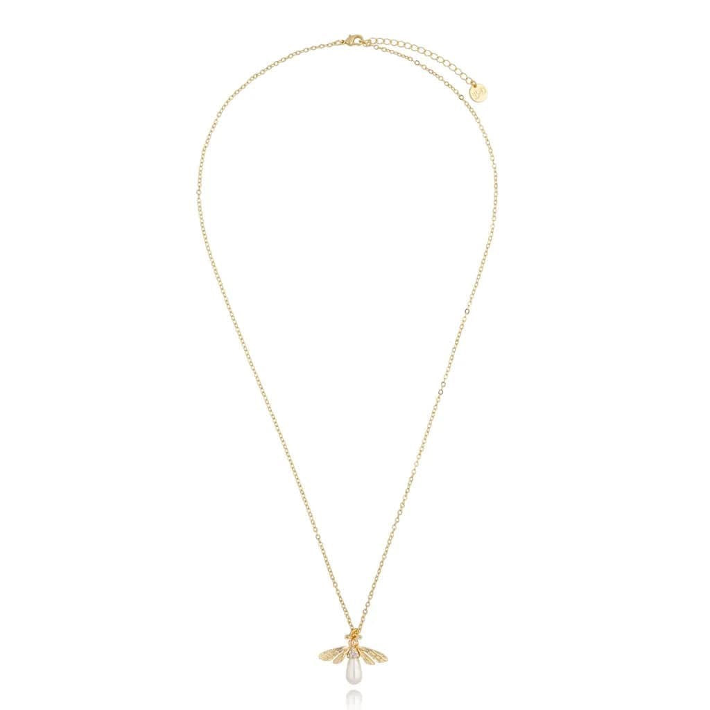 Chain Necklace with Butterfly and Pearl Pendant Tati (cl)