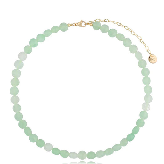 Natural Stone Necklace in Mint Green