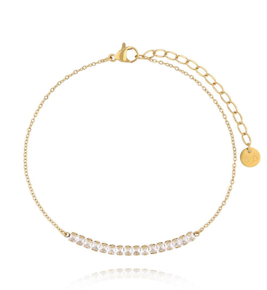 Gold Plated Zirconium Chain Anklet