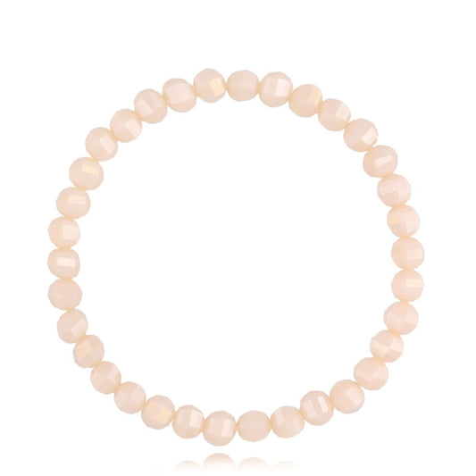 Sparkling Beige Faceted Glass Bracelet