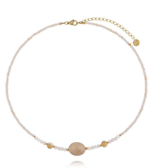 Paradise Necklace with Citrine and Jadeite Stones 1441