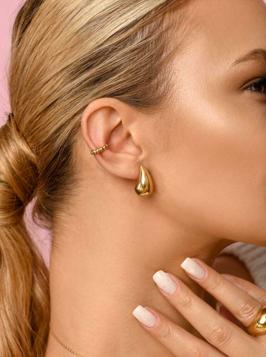 14k Gold Plated Tear Drop Earrings (2cm)