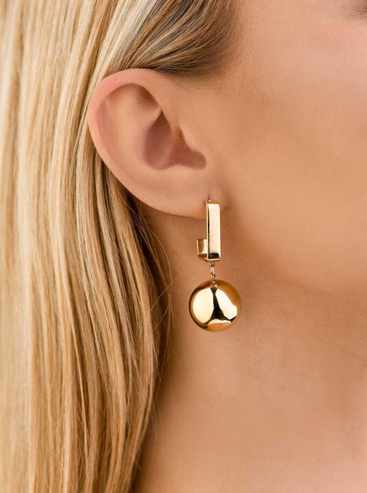 14k Gold Plated Dangle Ball Earrings