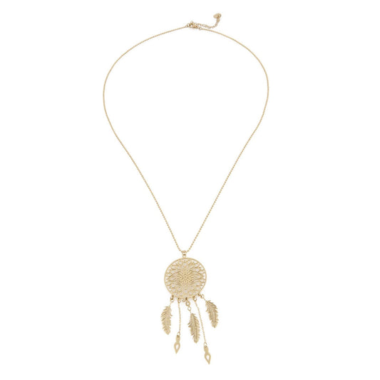 14K Gold Plated Long Necklace with Dream Catcher