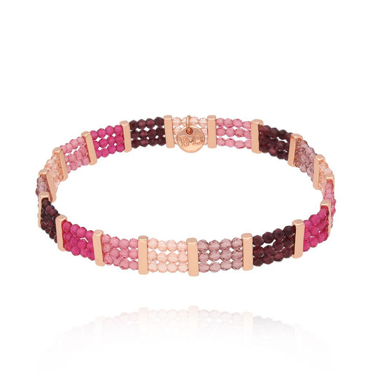 Rose Gold Multi Color Glass Crystals Bracelet