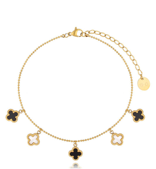 Gold Plated Clovers Anklet