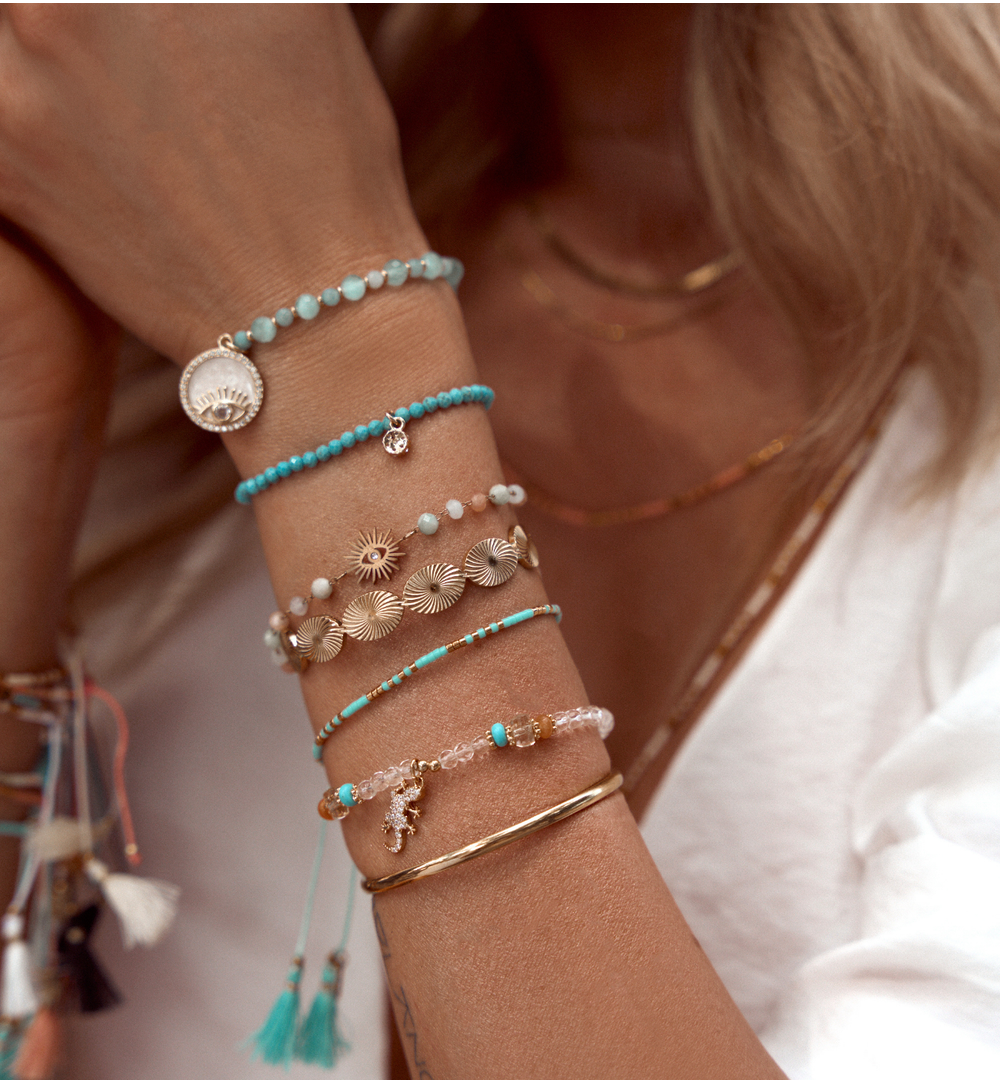 Turquoise Rope Bracelet with Fringes