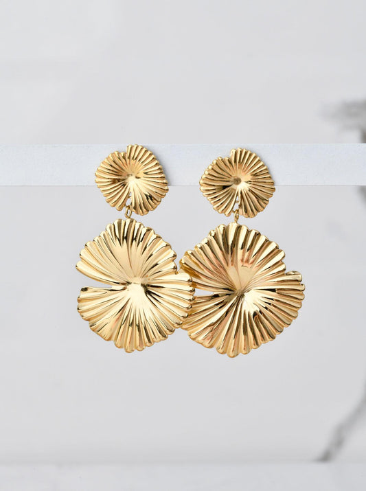 14k Gold Plated Flower Earrings