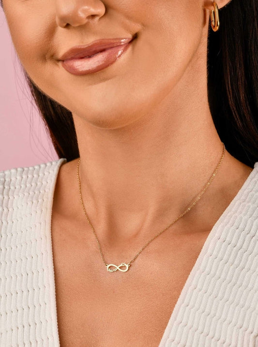 Gold Plated Mama Infinity Pendant Necklace