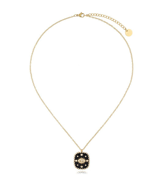 Gold Plated Necklace with Double Side All Seeing Eye