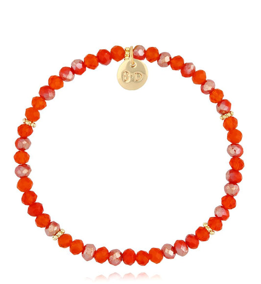 Luminous Orange Glass Crystals Bracelet 0378